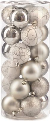 Набор шаров новогодних Ausini VT25-04020-2 (серебристый, 24шт)