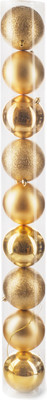 Набор шаров новогодних Ausini VT25-04010-1 (золото, 9шт)