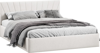 Двуспальная кровать ТриЯ Эвори с ПМ 160x200 Тип 1 (велюр светлый)