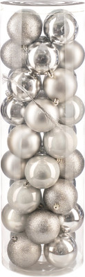 Набор шаров новогодних Ausini VT25-04006-2 (серебристый, 36шт)