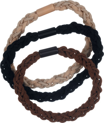 Набор резинок для волос Dewal RE046 (3шт, бежевый/коричневый/черный)