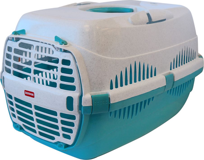 Переноска для животных ZOONIK 22600-1 (белый/бирюзовый)