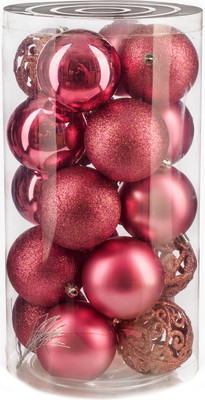 Набор шаров новогодних Ausini VT25-04018-8 (темная роза, 20шт)