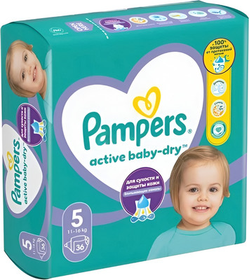 Подгузники детские Pampers Active Baby-Dry Junior 11-16кг (36шт)