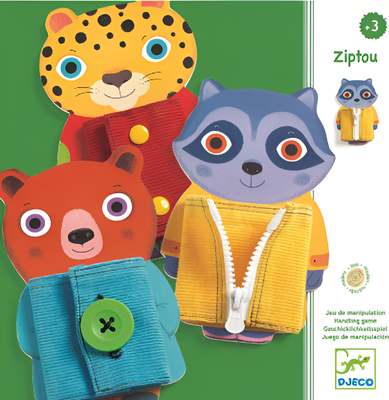 Развивающий игровой центр Djeco Educational Wooden Games Застёжки Зипту / DJ01663