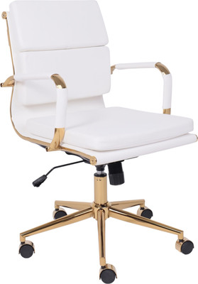 Кресло офисное AksHome Indigo LB (белый/золотой)