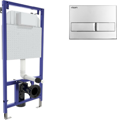 Инсталляция для унитаза Visam Slim 525 с кнопкой L3 / EX-040213 (хром глянец)