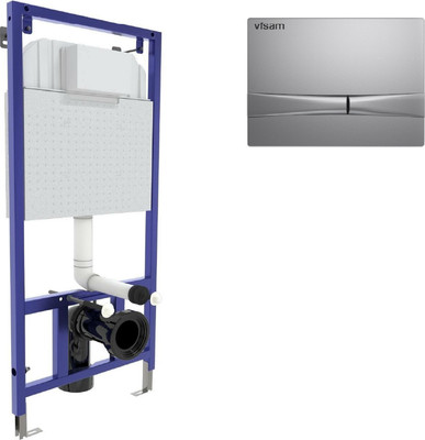 Инсталляция для унитаза Visam Slim 525 с кнопкой F2 / EX-040252 (матовый хром)
