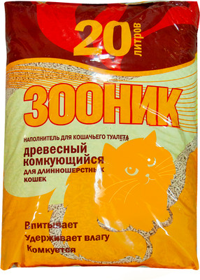 Наполнитель для туалета ZOONIK Древесный / 06221 (20л)