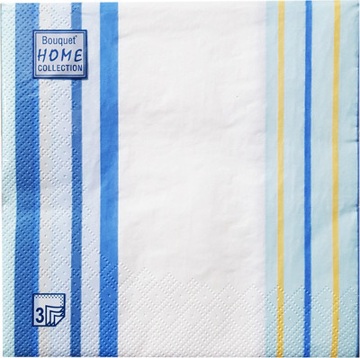 Бумажные салфетки Лекс Голубые полосы 33x33 3-х слойные (20шт)