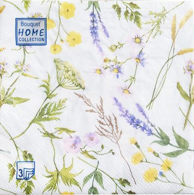 Бумажные салфетки Лекс Гербарий 33x33 3-х слойные (20шт)