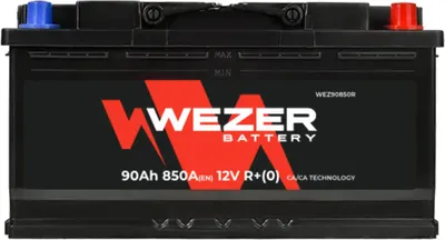 Автомобильный аккумулятор Wezer 850A R+ (90 А/ч)