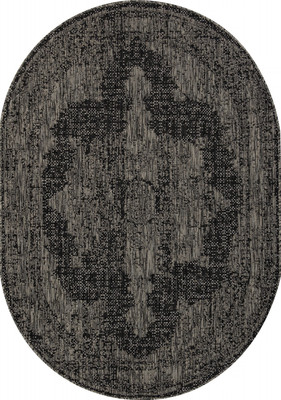 Циновка Merinos Kair S129-OVAL-BLACK-GRAY (1.4х2)