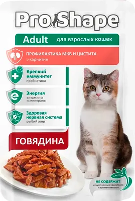 Влажный корм для кошек Pro Shape Профилактика МКБ и цистита с говядиной (75г)