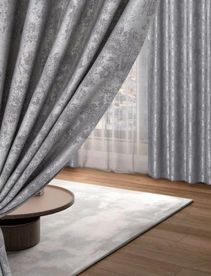 Комплект штор Mio Tesoro Мрамор 200x250 (2шт, серый)