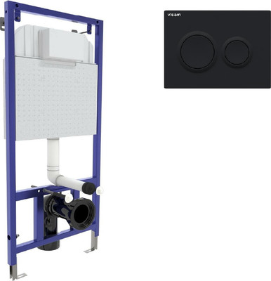 Инсталляция для унитаза Visam Slim 525 с кнопкой O5 / EX-040265 (черный Soft Touch)