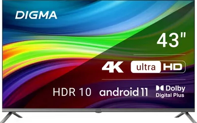 Телевизор Digma 43" DM-LED43UBB41 (темно-серебристый/серый)