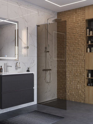 Душевая стенка BelBagno UNO-L-1-TB-100-BR-Cr