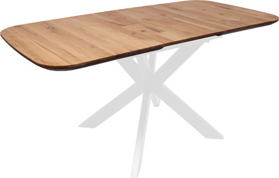 Обеденный стол ОКА Вейв раздвижной 120-160x80x75 (дуб натуральный/белый)