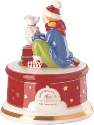 Статуэтка Hutschenreuther Christmas songs/2025 С белым щенком / 02472-727213-27417