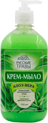 Мыло жидкое Русские травы Крем-мыло Алоэ-вера (750мл)