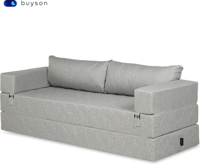 Бескаркасный диван buyson BuyDream Plus Тк. Laguna 932 200x142 (серый меланж)