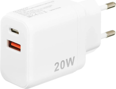 Адаптер питания сетевой BoraSCO PD 20W+QC 3.0 20W / 38254 (белый)