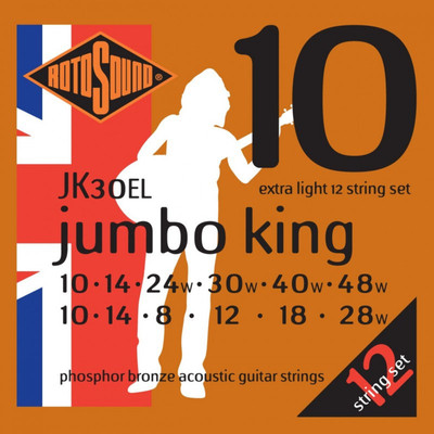 Струны для акустической гитары Rotosound JK30EL Phosphor Bronze 12 String