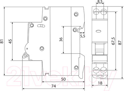 Дифференциальный автомат TDM SQ0202-0063
