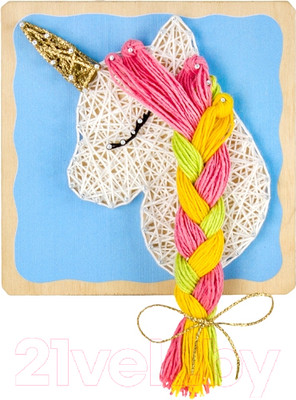 Набор для творчества «изонить» Woody Цвик-арт Единорог Цветочек / 02451