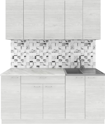 Кухонный гарнитур Агута Альфа 1.7 без столешницы (скандинавское дерево/скандинавское дерево)