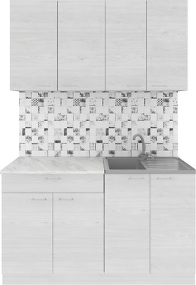 Кухонный гарнитур Агута Альфа 1.4 без столешницы (скандинавское дерево/скандинавское дерево)