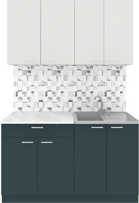 Кухонный гарнитур Агута Альфа 1.4 без столешницы (бензин/холодный серый)