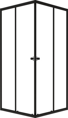 Душевой уголок Saniteco SNT-802 Cube 90х90 без поддона (черный/прозрачное стекло)