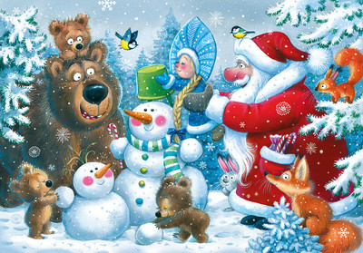 Пазл Step Puzzle Новогодняя полянка maxi 24