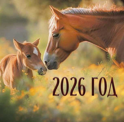 Календарь настенный Витебская областная типография Мини. Лошадь с жеребенком. 2026 год / 25С43