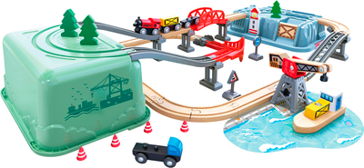 Железная дорога игрушечная Hape Железная дорога Портовая станция / E8769_HP