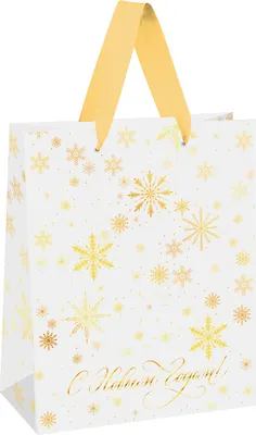 Пакет подарочный Meshu Gold Snowflake / MS_66110