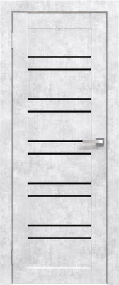 Дверь межкомнатная Юни Амати 25 80x200 (бетон снежный/стекло черное)