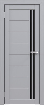 Дверь межкомнатная Юни Амати 26 80x200 (грей/стекло черное)