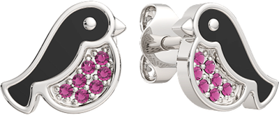 Серьги из серебра ZORKA 03101556.ZZ (с наношпинелью и эмалью)