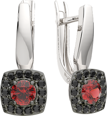 Серьги из серебра ZORKA 03S5046 (с гранатами и наношпинелью)