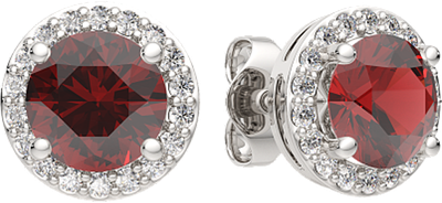 Серьги из серебра ZORKA 03S50115.ZZ (с гранатом и фианитами)