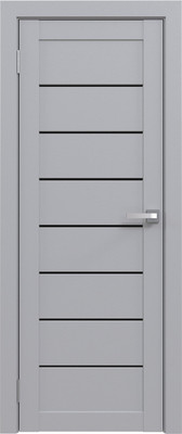 Дверь межкомнатная Юни Амати 01 70x200 (грей/стекло черное)