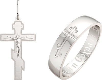 Комплект ювелирных украшений из серебра ZORKA Венчальный (0430009.2.REL, 0200049.REL р.18)