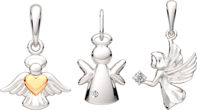 Комплект ювелирных украшений из серебра ZORKA Ангелы (0440150, 0440066, 0430276.G14K)