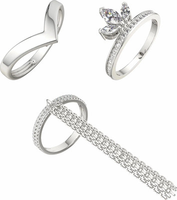 Комплект ювелирных украшений из серебра ZORKA 0210769, 0210197, 0200072-CD (р.16.5)