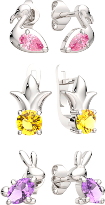 Комплект ювелирных украшений из серебра ZORKA 0310063/ж, 03101316, 03101312