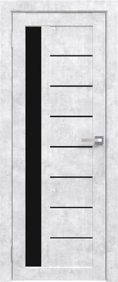 Дверь межкомнатная Юни Амати 04 70x200 (бетон снежный/стекло черное)