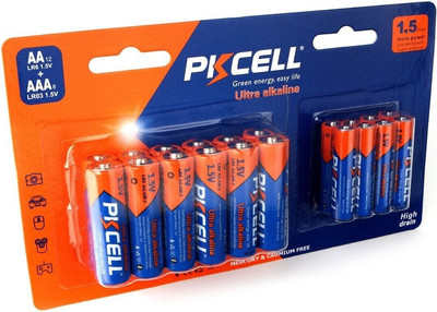 Комплект батареек Pkcell LR6/AA + LR03/AAA 1.5V / LR6(12)+LR03(8) (20шт)